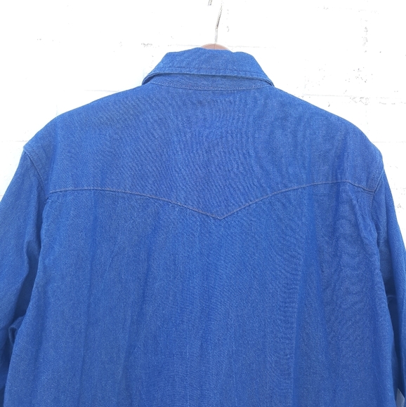 Wrangler Western Pearl Snap Shirt Denim - Picture 5 of 8
